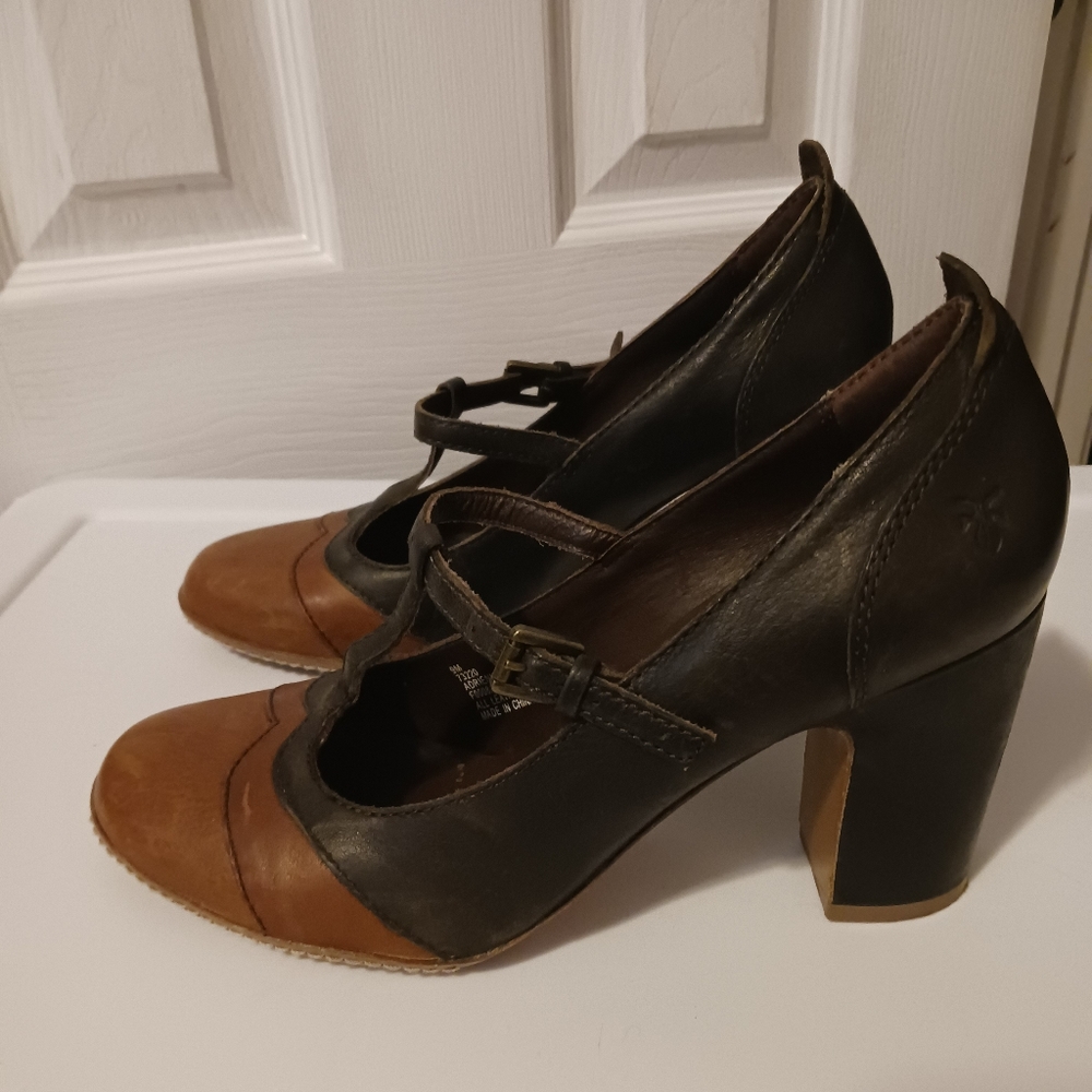 Frye Black and Brown Heels